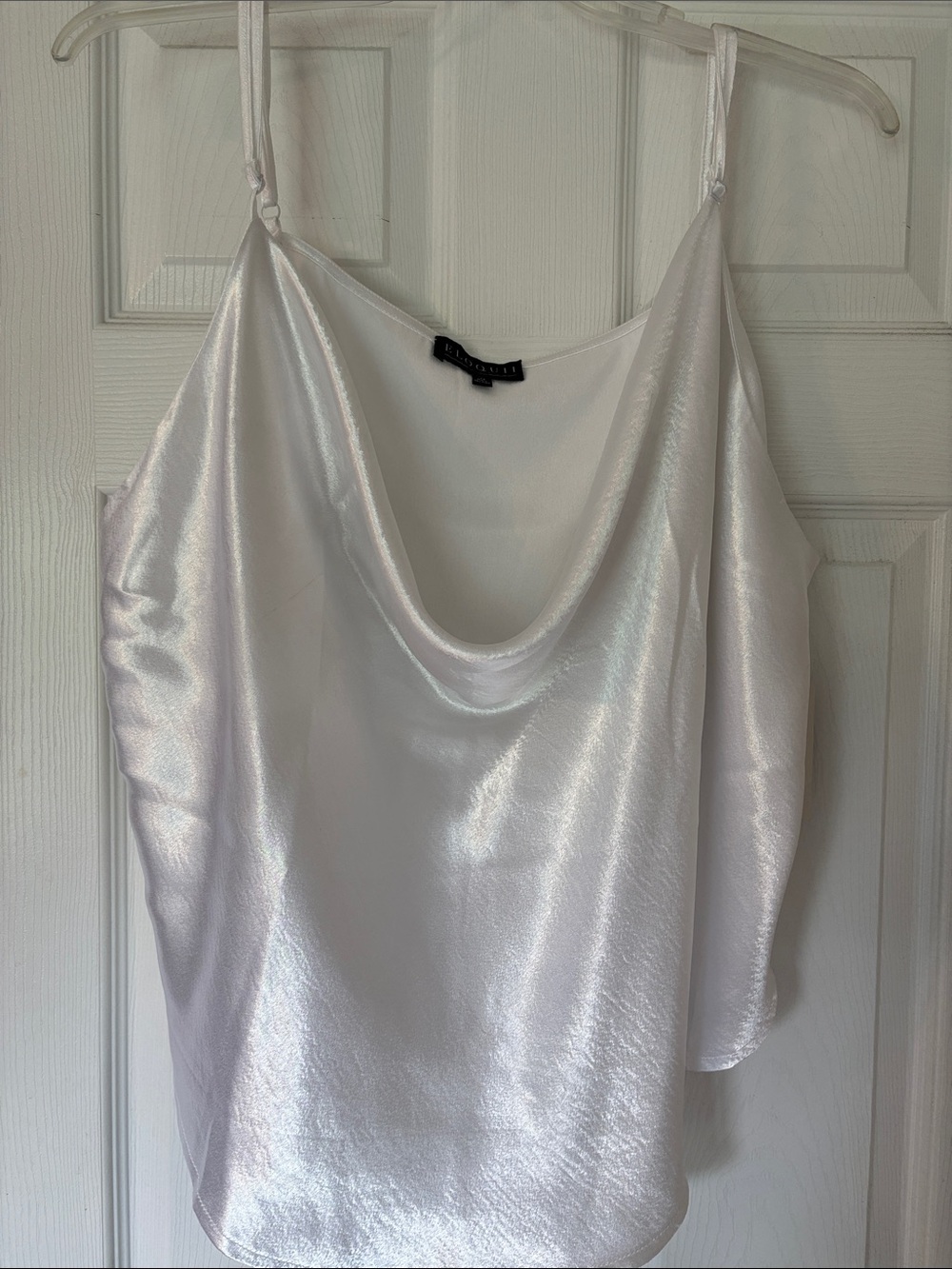 Eloquii White Satin Cowl Neck Camisole